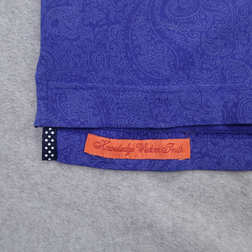 Robert Graham Polo Shirt Mens 3XL Blue Paisley Classic Fit Short Sleeve Cotton - Picture 8 of 16